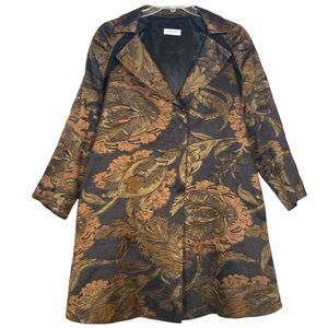 Dries Van Noten Floral Metallic Brocade Jacquard Brocade Coat Size Large